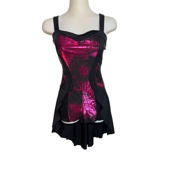 Kelle Hi-Low Dance Costume Biketard Leotard Size Teen Crackle Taylor Swift - Picture 2 of 11